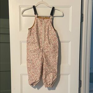 Zara Kids Floral Overalls with Pink and White Pattern